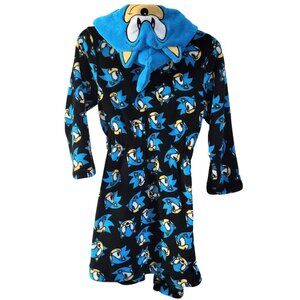 SONIC THE HEDGEHOG Blue & Black Hooded Robe With Belt - Boys 9-10